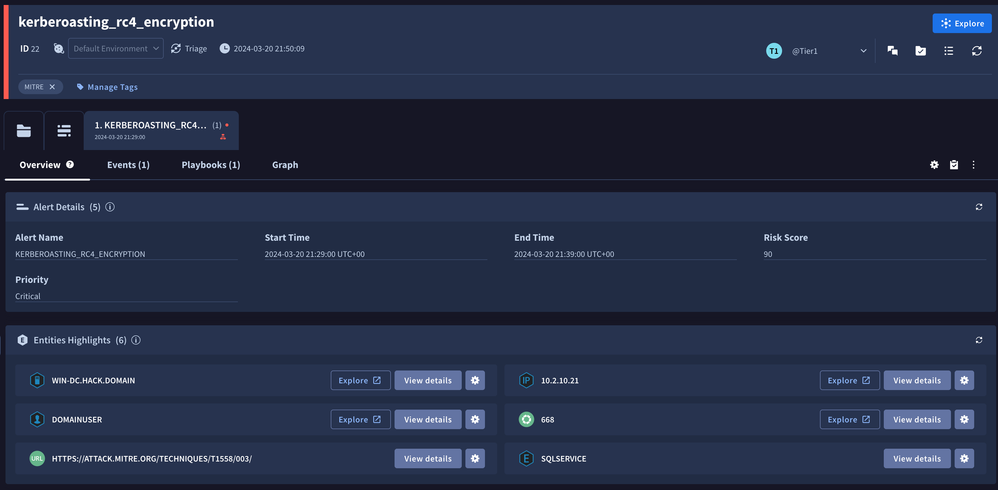 Using Chronicle’s UI to validate that the rule generated an alert