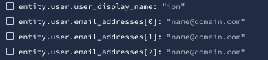 sample user record with duplicated email addresses