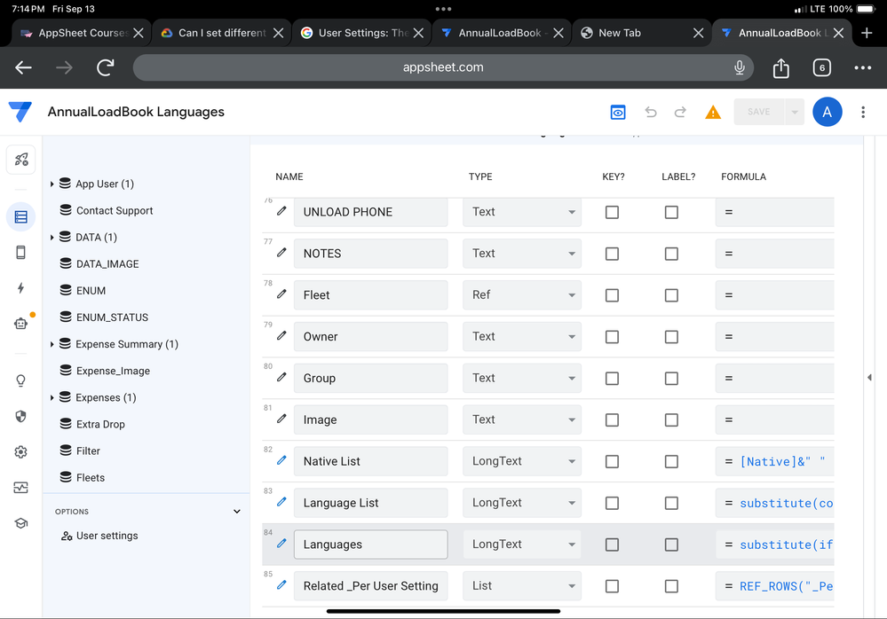 Virtual Columns of Translation table