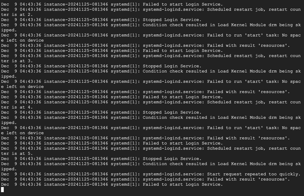 the spammed message on my serial console