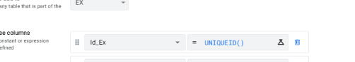 has probado poner [Id_EX] en lugar de UNIQUEID()?
