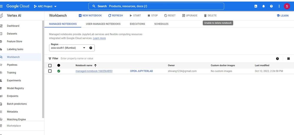 Vertex AI Workbench - Jupyter Notebook