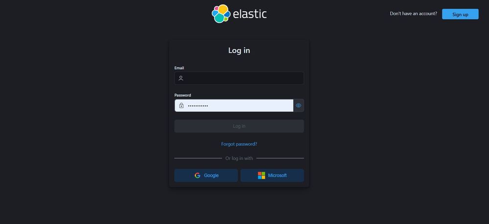 Landing Page of Elasticsearch once we click on provider