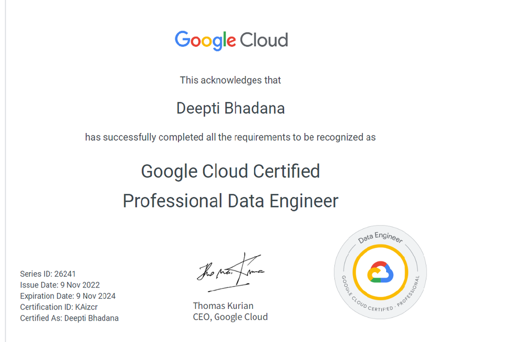 certificate for data engineer