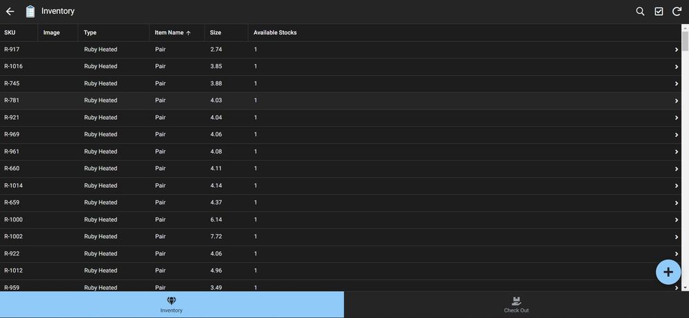 Inventory table with available stock. I would like the number to become 0 when the product is selected on the release form.