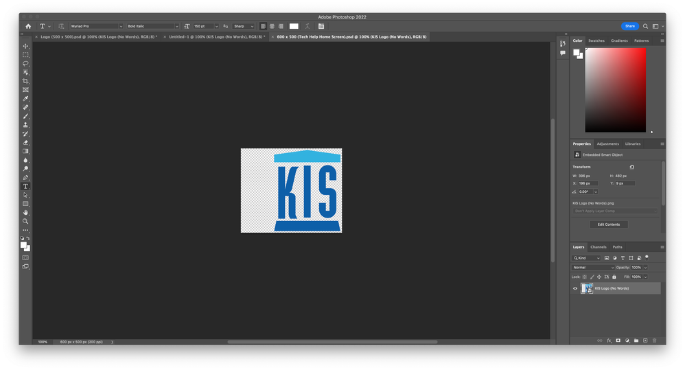 I created a canvas 600 x 500 in Photoshop and moved the icon to the right: