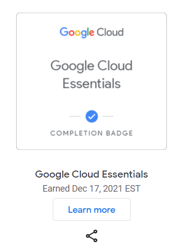 Google Cloud Essentials Badge