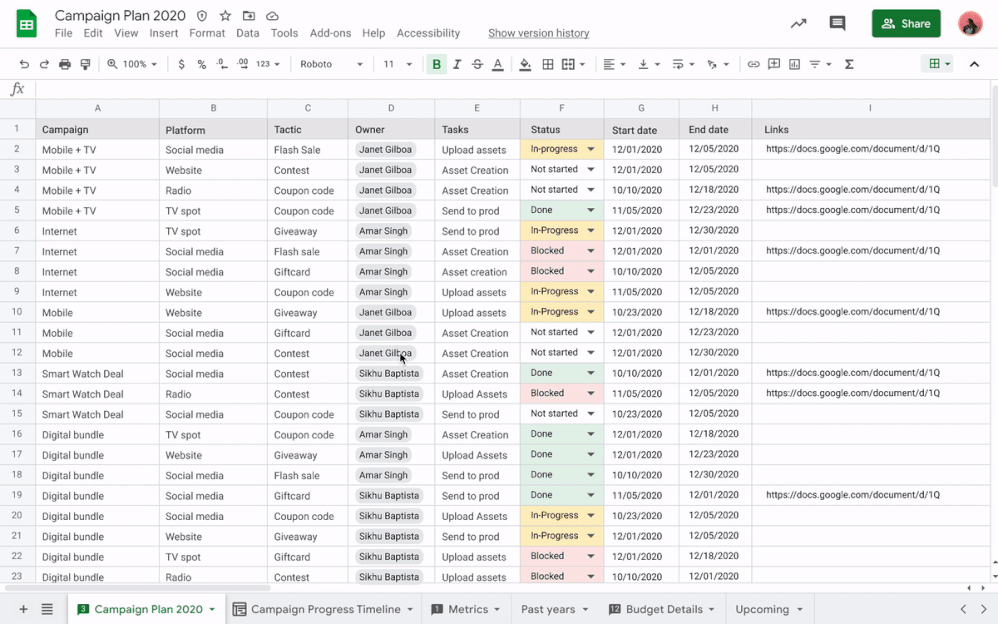 Manage projects and track tasks more easily with Sheets timeline view