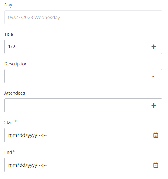 web app of same event not showing any date and defaults to now when selected.