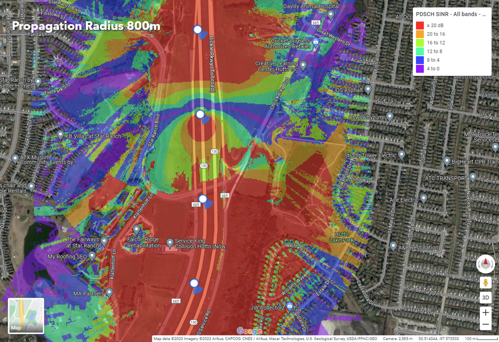 Propagation Radius 800m